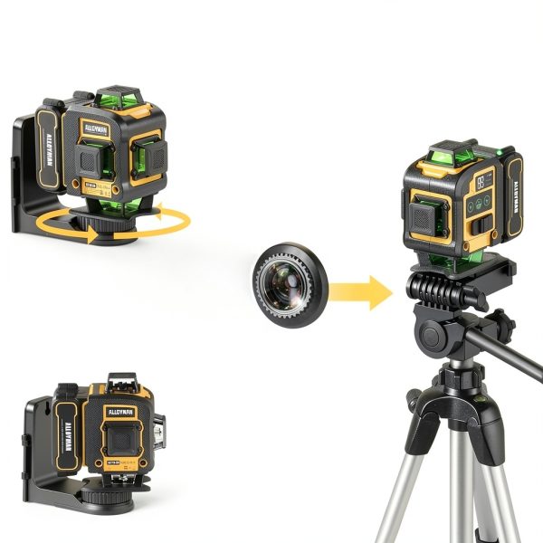 Alloyman Laser Level Yellow 16‑Line Tripod-4