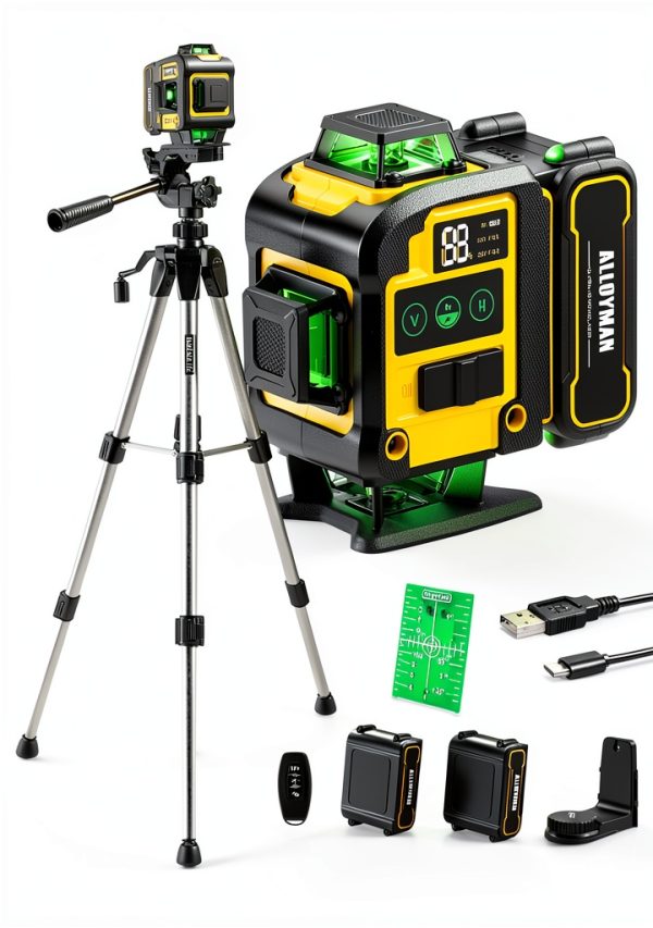 Alloyman Laser Level Yellow 16‑Line Tripod-0