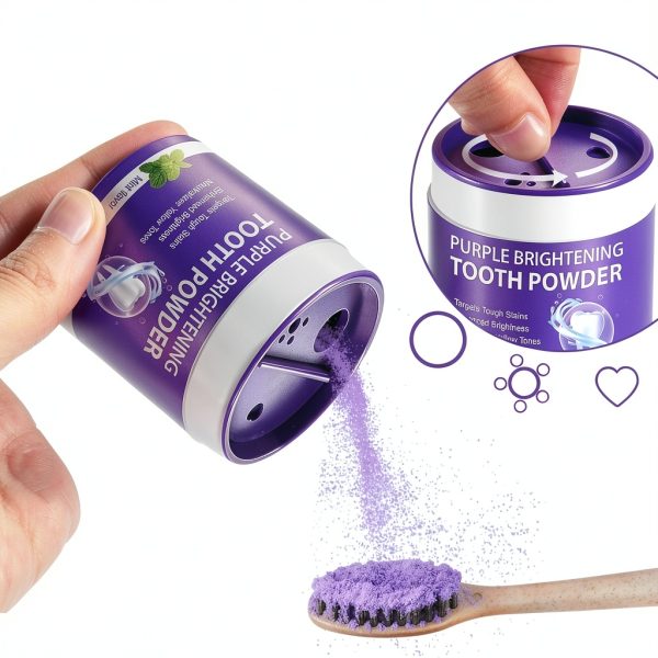 ZEAOWSNZ Purple Teeth Whitening Powder Mint for Sensitive Teeth-4