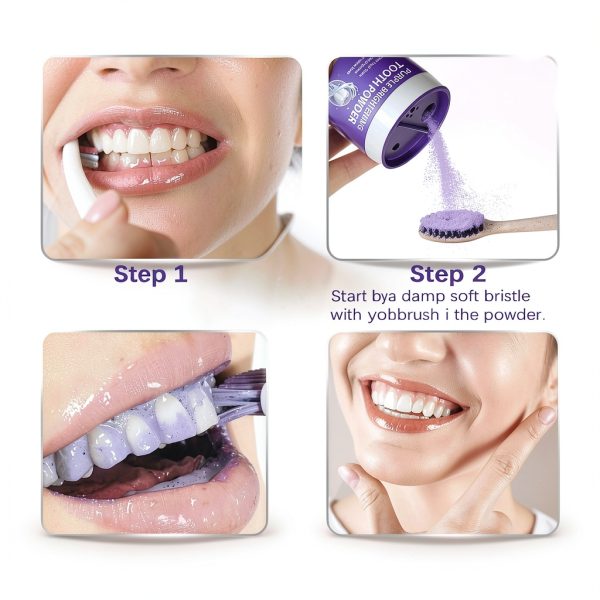 ZEAOWSNZ Purple Teeth Whitening Powder Mint for Sensitive Teeth-2