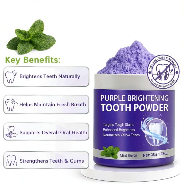 ZEAOWSNZ Purple Teeth Whitening Powder Mint for Sensitive Teeth-1