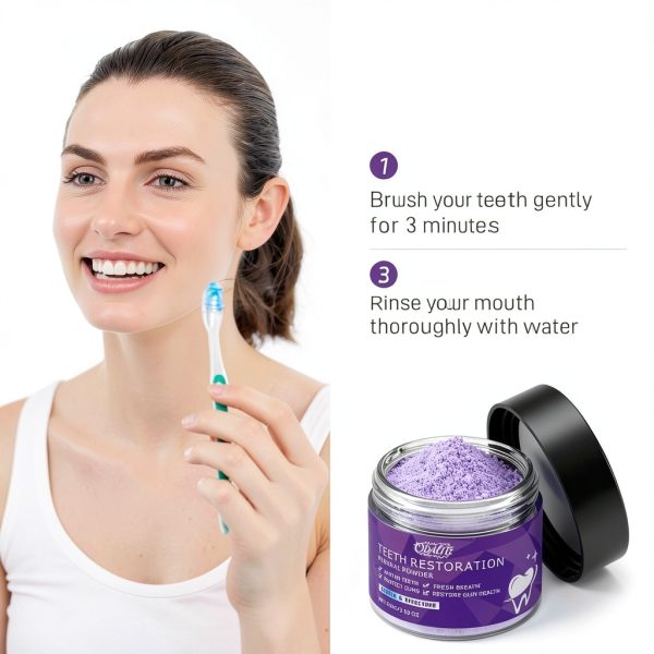 Teeth Restoration Mineral Powder,Teeth Whitening Mineral Tooth Powder,Effective in Strengthening Teeth and Gums, Dental Restoration, Fresh Breath for Daily Use 100g-3