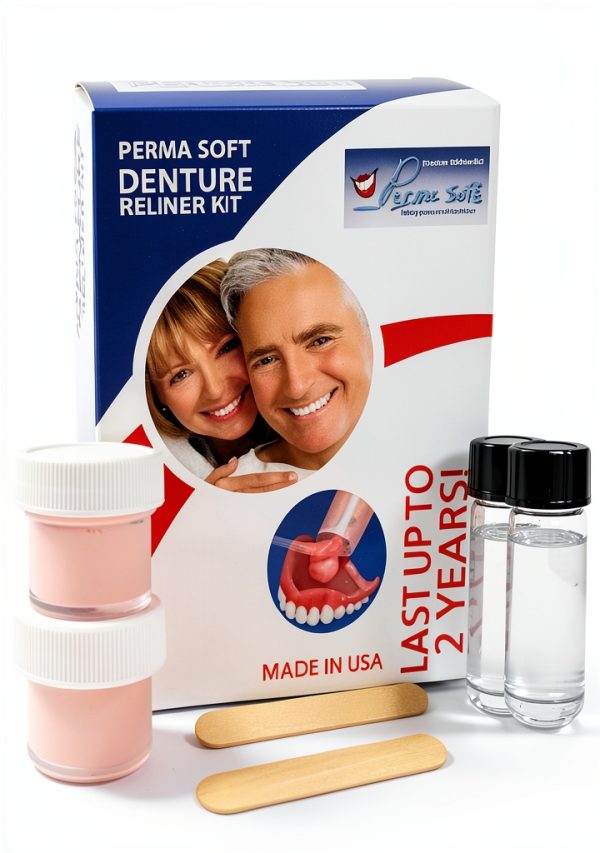 Perma Soft Denture Reliner Kit - Relines 2 Denture Plates - Semi Soft DIY Denture Liner for Upper and Lower-0