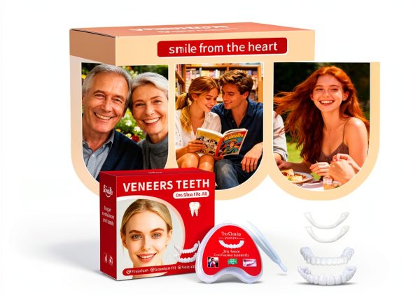 Veneers Teeth for Women and Men, Tooth Temporary Replacement Kit, Nature and Comfortable-A02-4