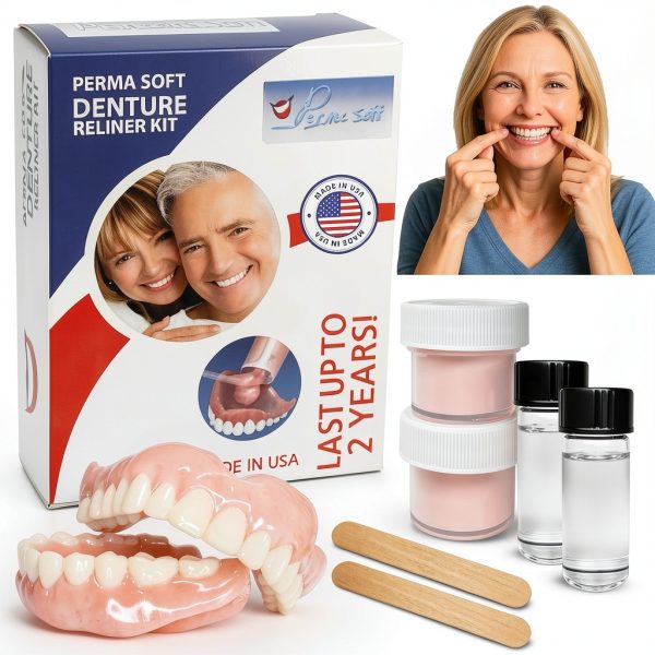 Perma Soft Denture Reliner Kit - Relines 2 Denture Plates - Semi Soft DIY Denture Liner for Upper and Lower-2