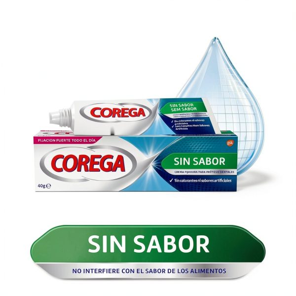 Corega Denture Fixing Cream, Strong Fixing, Unflavored, Zinc Free, 40g-2