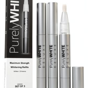 PurelyWHITE DELUXE 3 Pack Teeth Whitening Gel Pen Refills, No Sensitive Teeth Whitener, Great for Sensitive Tooth Whitening, Carbamide Peroxide Teeth Whitening Gel, Whiter Teeth in 7 Minutes-0