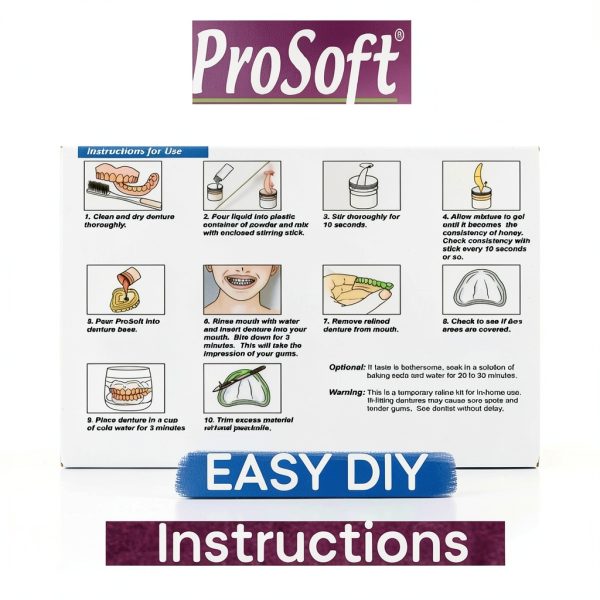 ProSoft Denture Reliner Soft Reline – 2 Plates Zinc-Free Made in USA-8