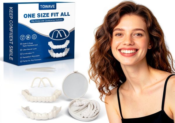 Veneers Teeth for Women and Men, Temporary Tooth Replacement Kit, Nature and Comfortable-0